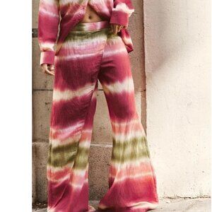 Zara Tie Dye Wrap Wide Leg Pant NWT
